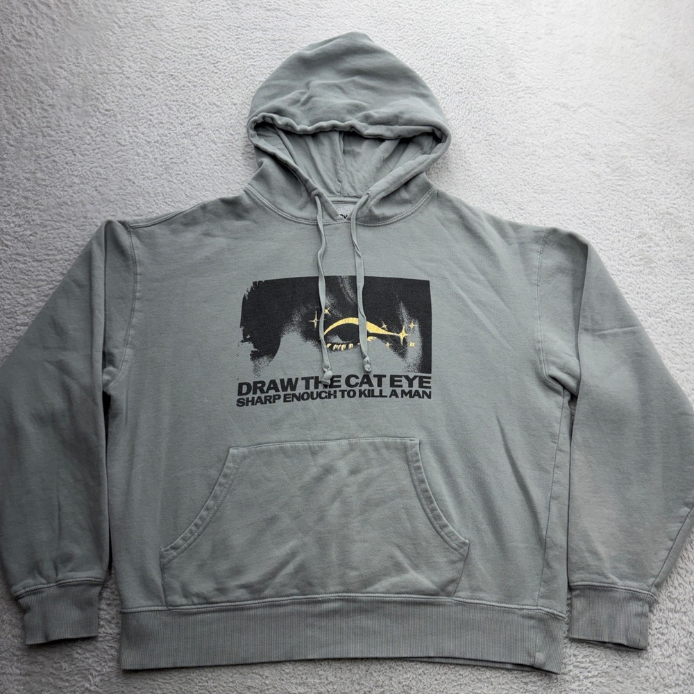 Taylor Swift Midnights Vigilante Cat Eye Hoodie Sage Green Mens Medium